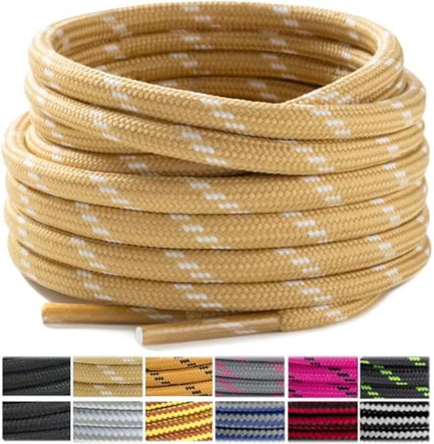 Scheurvaste ronde schoenveters voor wandelschoenen en trekkingschoenen 2 paar tot