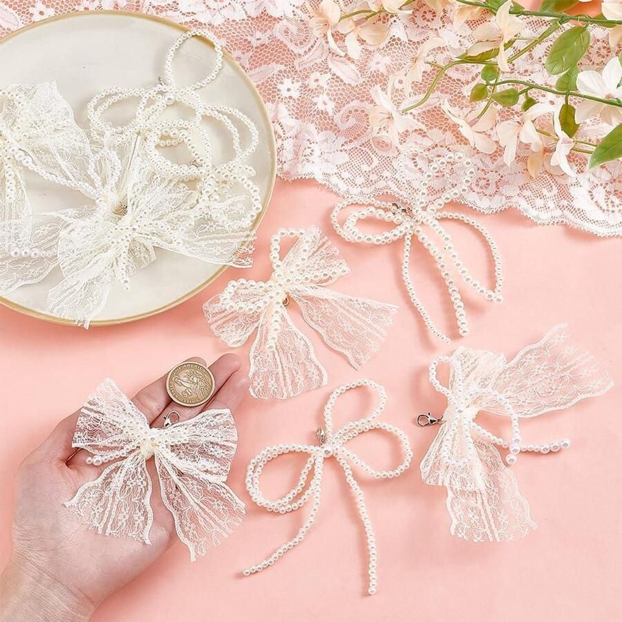 Schoen Charms Set met Parel en Kant Decoraties voor Sneakers 10 Stuks 5 Stijlen DIY Ambachten