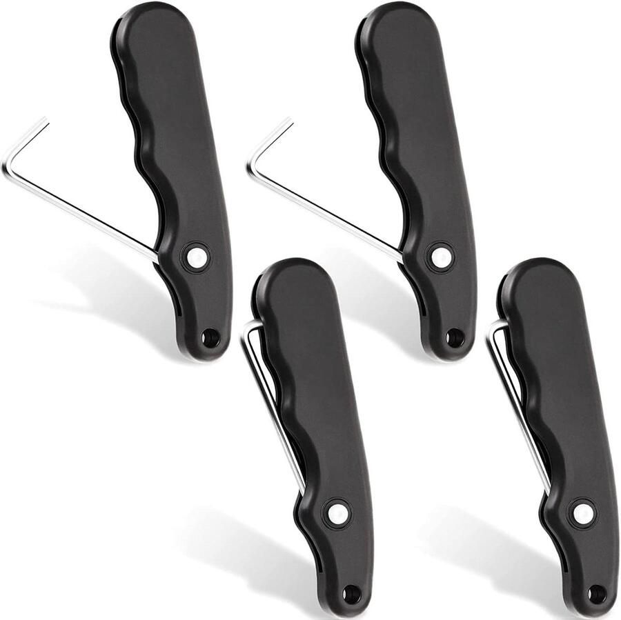 Schoen Veterspanner Schaats Tool Schoenen Strikken Opvouwbaar Ontwerp 4 Stuks Zwart