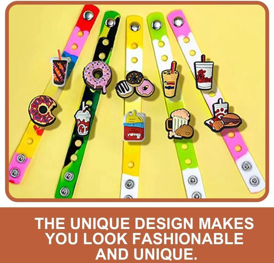 Schoenaccessoires 23-delig Cartoon food charms DIY orna ten Verfraai je sandalen en klompen SnelShoppen
