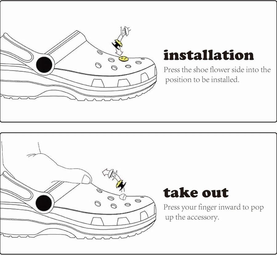 Schoendecoratieset voor sandalen 28 delig tieners en volwassenen Halloween decoratie DIY Feestartikelen