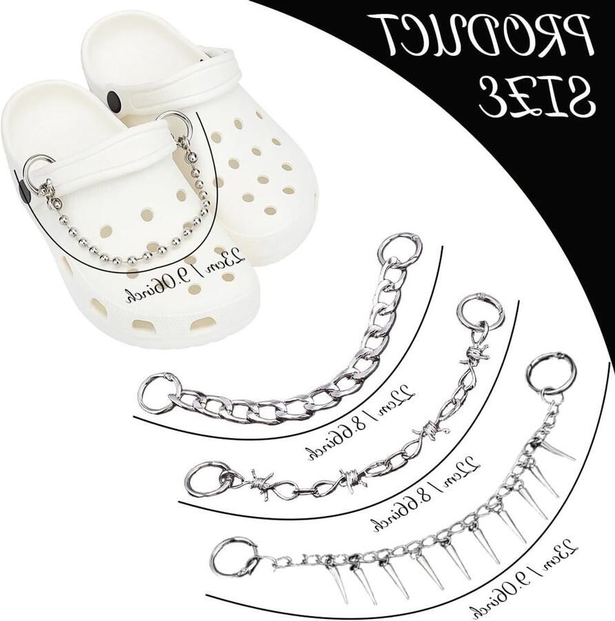 Schoenen charms en kettingen voor sneakers casual schoenen en gothic stijl 4 stuks met unieke ontwerpen