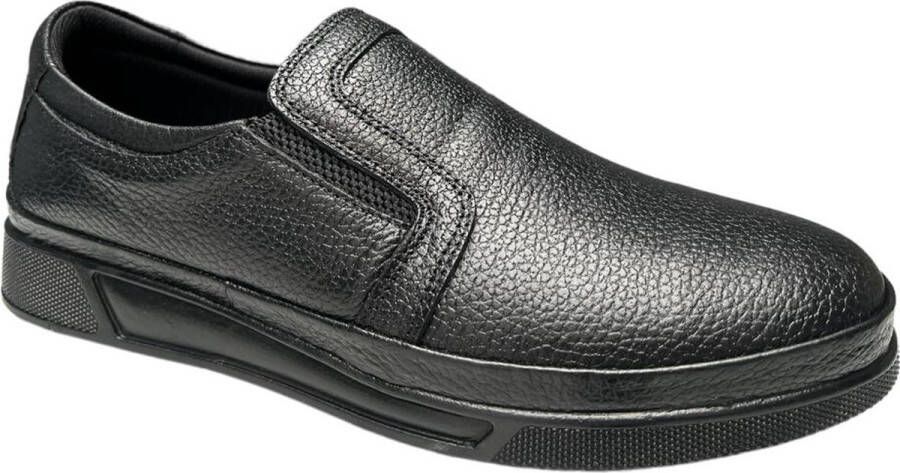 Merkloos Sans marque Schoenen Heren instapper schoenen Comfort schoenen 016 Leather Zwart