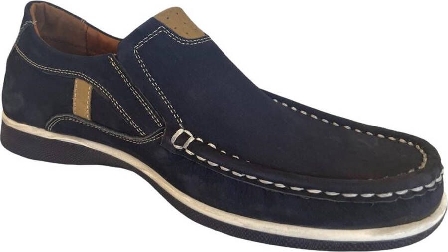Online Express Instapschoenen Herenschoenen- Mocassins- Loafers schoenen- Heren Instappers Comfort Leren Casual Herenschoenen 220-1 Blauw