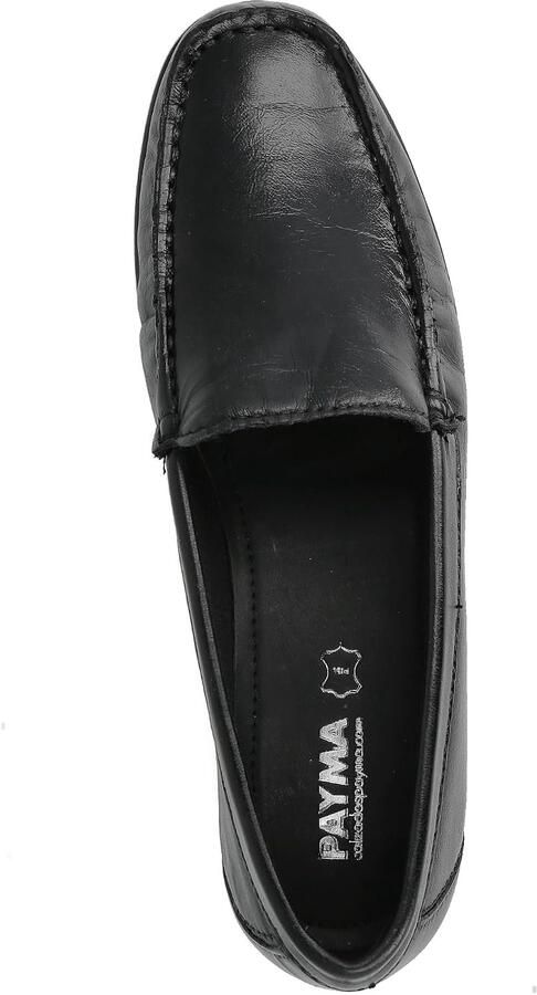 Schoenen Mocassin voor Oudere Dames. Comfortabele Loafer Kiowa Casual met de Hand Genaaid. Zeer Flexibel. Rubberen Zool. Wandelschoen. Kleur Zwart en Goud