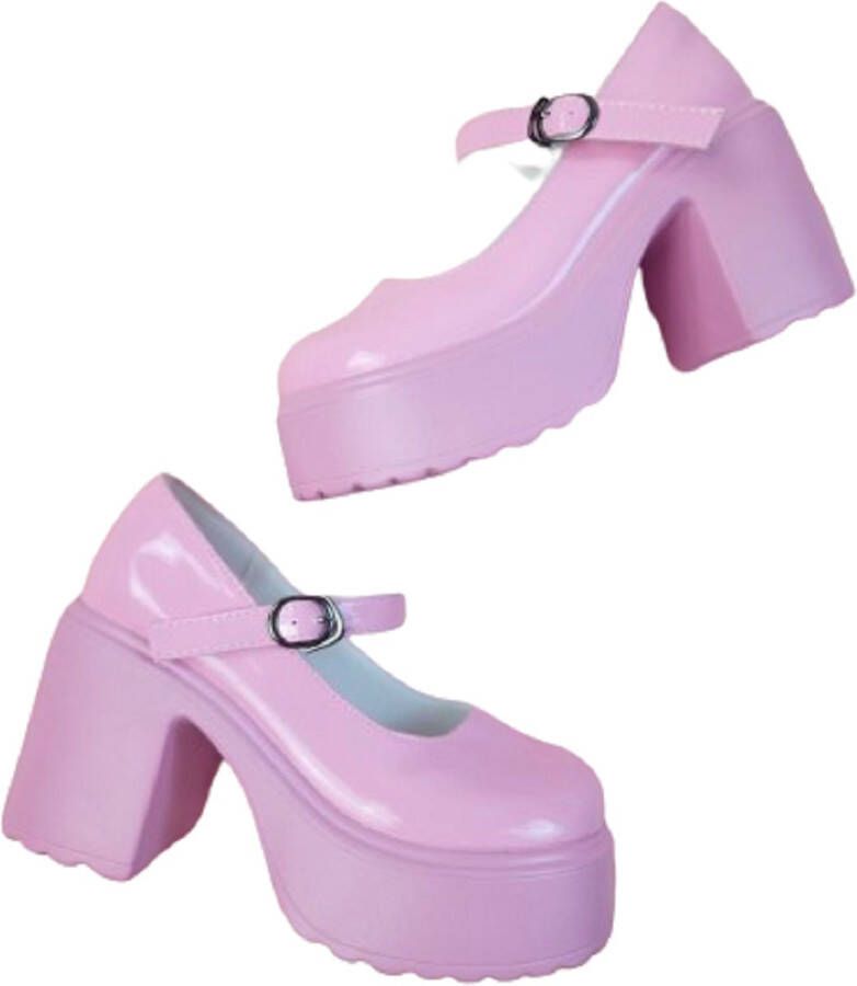 Schoenen Roze sandalen Gothic hoge platform hakken pumps