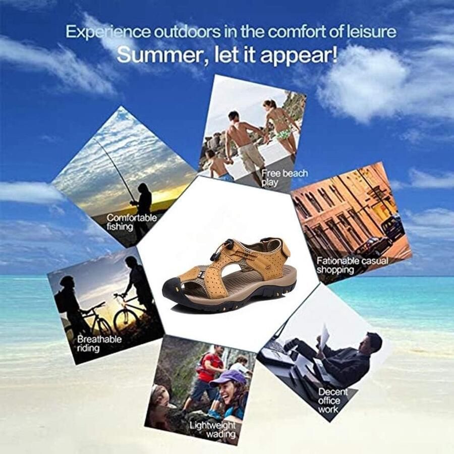 Schoenen Trainingen Outdoorschoenen Mens Wandelen Lederen Sandalen Water Slides Gesloten Toe Sport Wandelen