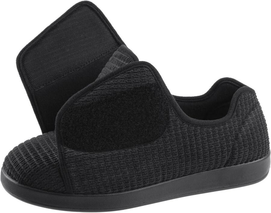 Schoenen voor heren met antislip en verstelbare klittenbandsluiting Comfortabele aanpasbare breedte voor diabetici