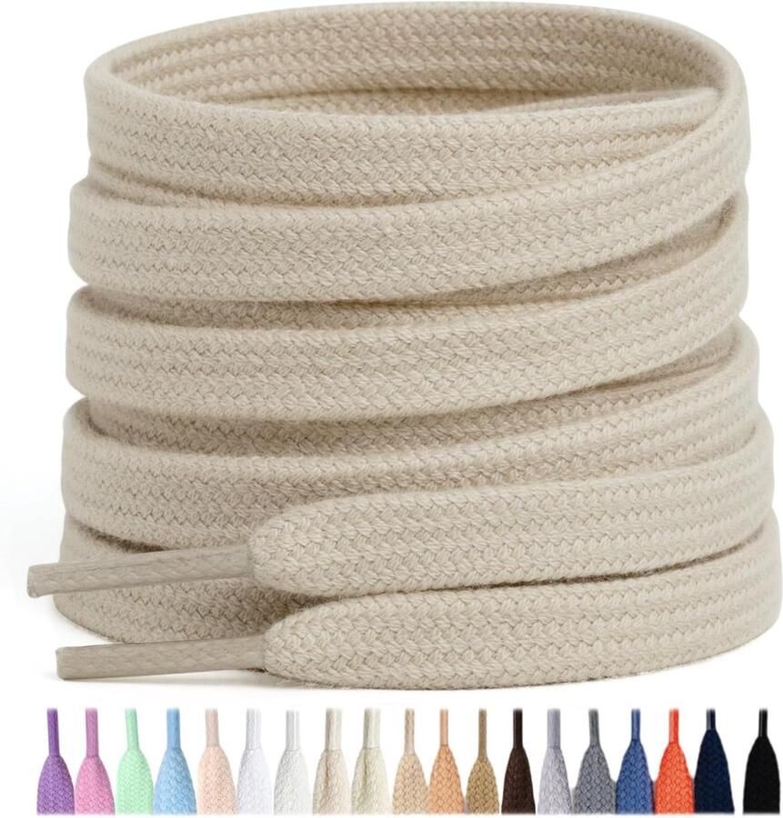 Schoenenveters 8 mm 100% katoen scheurbestendig ideaal voor sneakers ShopVlot