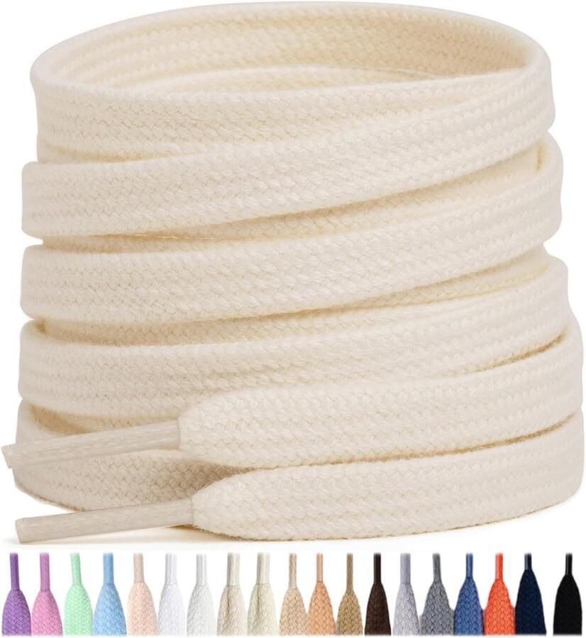 Schoenenveters 8 mm breed 100% katoen scheurbestendig ideaal voor sneakers SnelShoppen