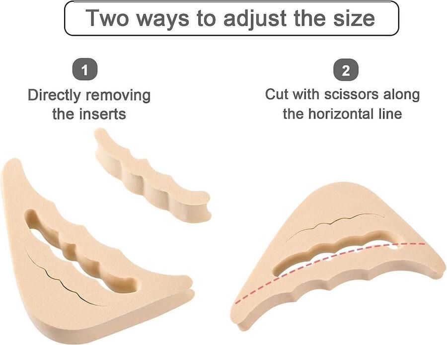 Schoenenvuller zachte teen inserts plug brace pads voor pumps flats sneakers nen 6 5 x Allecto voetcomfort geschikt voor alle maten beige