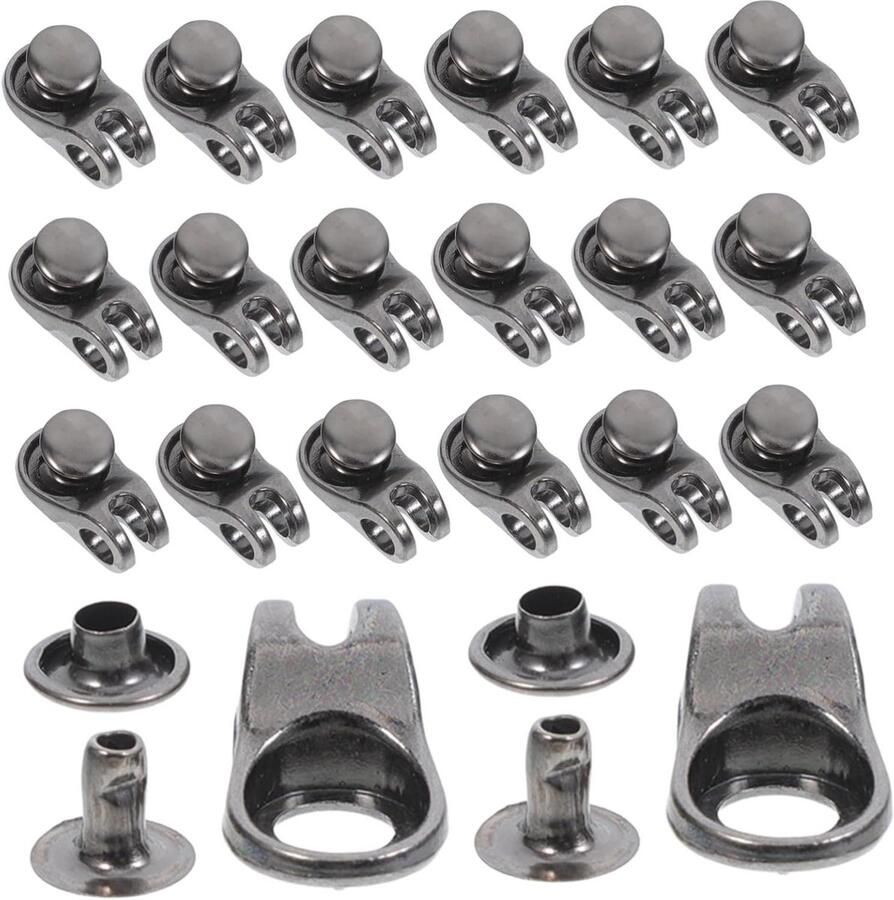 Schoengesp Metaal Veterhaken Schoen Schoenreparatie Outdoor Set van 20 stuks 19x11 mm Zwart