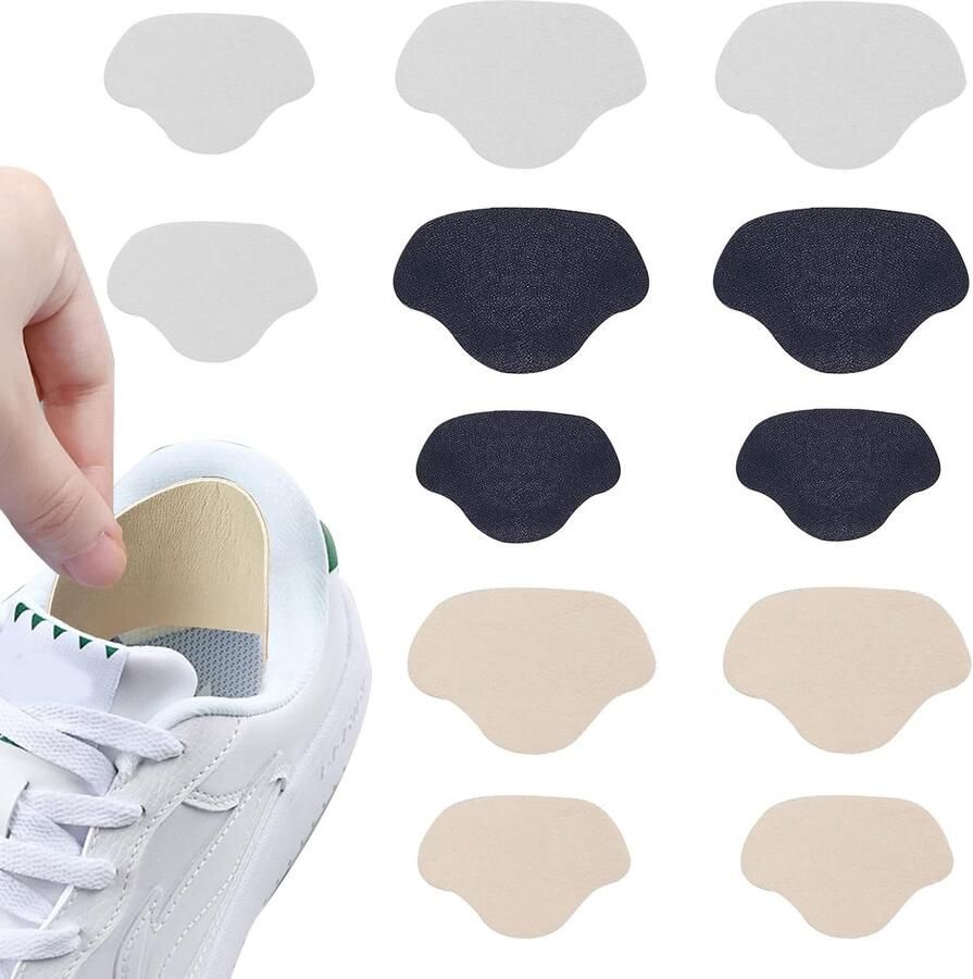 Schoenhiel Reparatie Patches 12 Stuks Zelfklevende Patches voor Sneakers en Hielbescherming Ideaal voor Het Dichten van Hielgaten en Voorko van Slijtage
