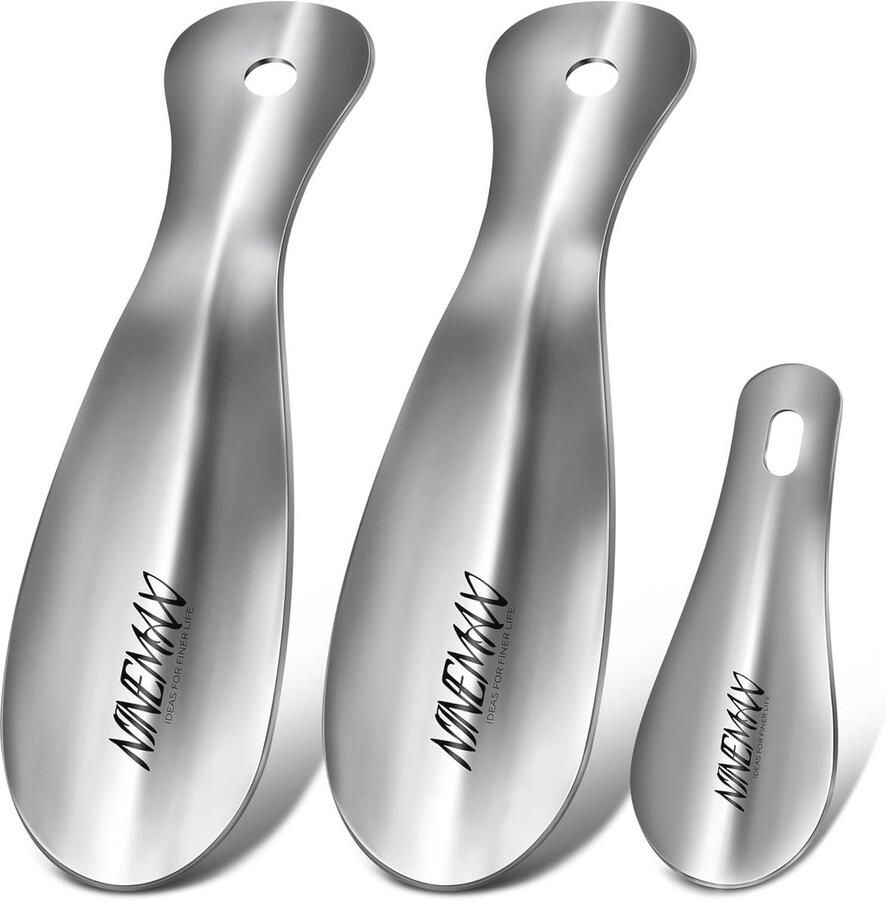 Schoenlepels Metaal Set van 3 voor Reis en Thuis Duurzaam Roestvrij Staal