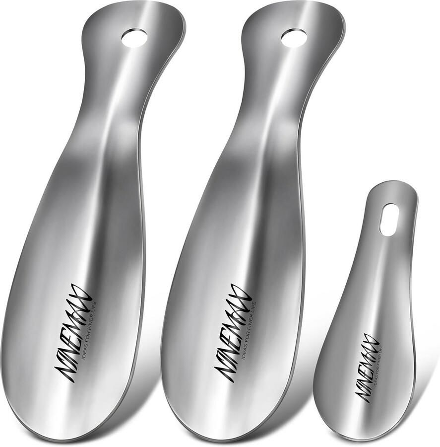 Schoenlepels Metaal Set van 3 voor Reis en Thuis Duurzaam Roestvrij Staal