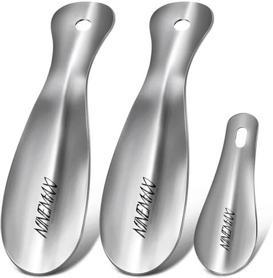 Schoenlepels Metaal Set van 3 voor Reis en Thuis Duurzaam Roestvrij Staal