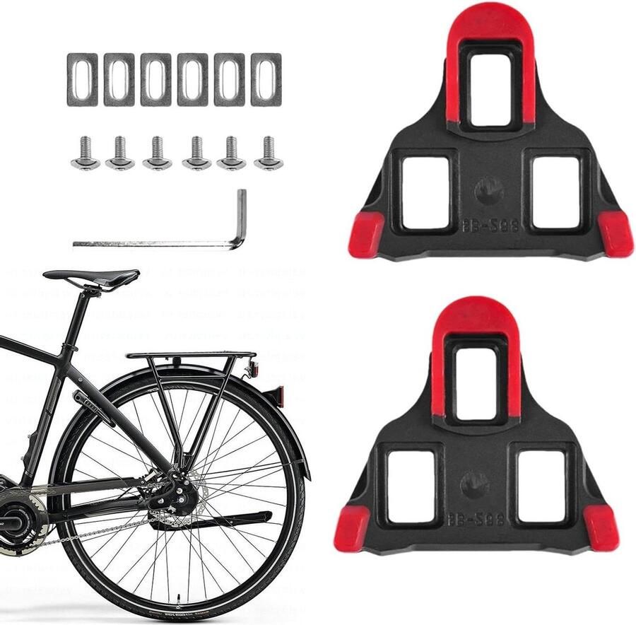 Schoenplaatjes Fietsschoenplaatjes Stabiliteit Kracht 6 Graden Drijvend 3 Gaats Rood