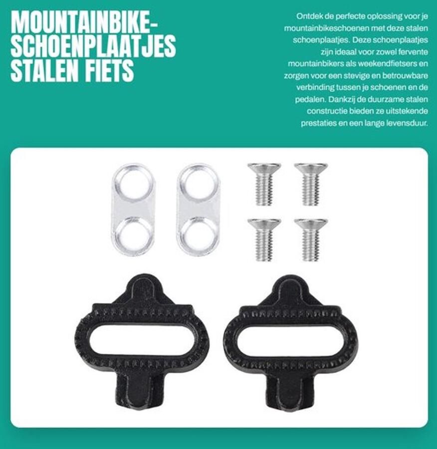 Schoenplaatjes voor Fietsschoenen Stalen Schoenplaatjes SPD Schoenplaatjes Schroefbouten Mountainbike Compatibel met M094 823 WM001 M19 W01 M17C Fietsplaatjes