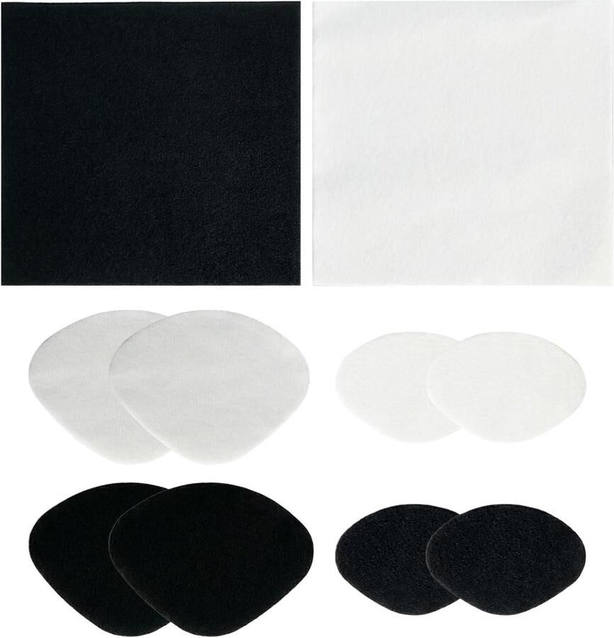 Schoenreparatieset met 18 zelfklevende patches voor sneakers en hielbescherming zwart wit 15 x ideaal voor inlegzolen en duurzame reparatie