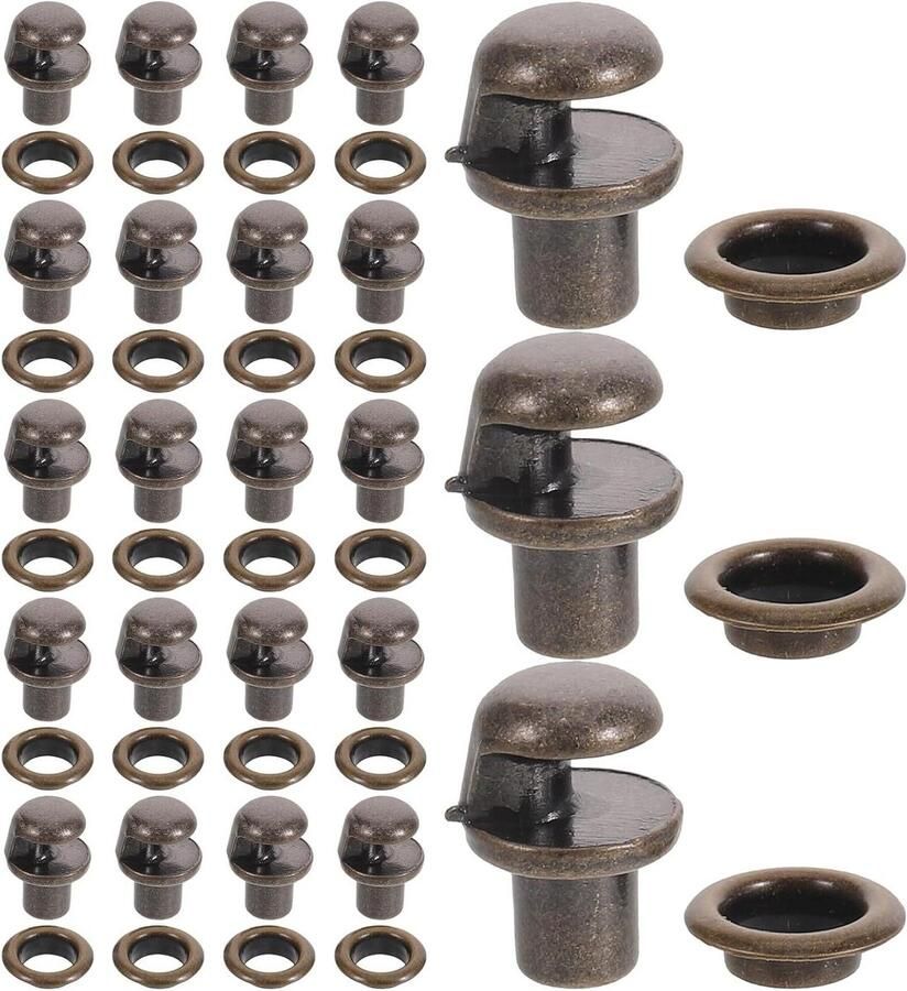 Schoenveter Gespen Snelhaken Klinknagels Schoenen Repareren Eenvoudige Installatie 50 Stuks Koffie