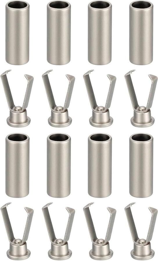 Schoenveters Doppen Metaal Eindkapjes Veters Repareren Roestbestendig Legering 8 stuks Zilverkleurig