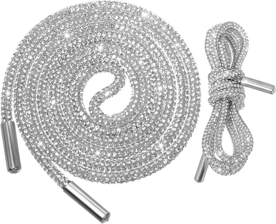 Schoenveters Lint veters Schoenen Versieren Met Strass Steentjes Zilver