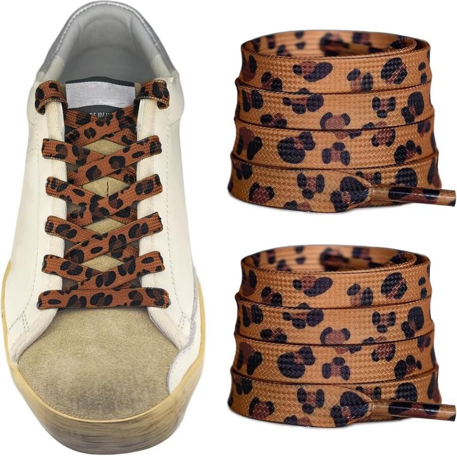 Schoenveters met Luipaardprint Gevlekte Veters voor Sneakers en Laarzen