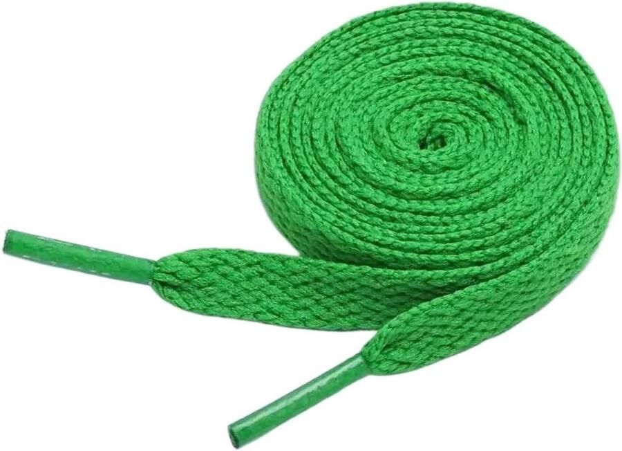 Schoenveters Platte Veters Schoenen Opfrissen Gemakkelijk Schoon 10 Paar Groen