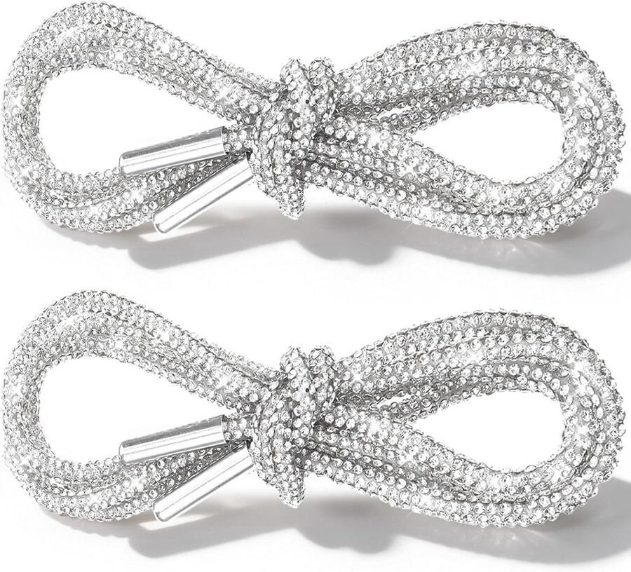 Schoenveters Strass Glitter Veters Schoenen Versieren Met Diamant Steentjes Wit