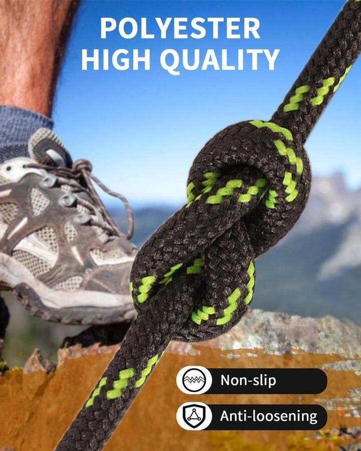 Schoenveters van 4 5mm voor Wandelschoenen en Werklaarzen Sterk en Antislip Set van 2 paren Voor en