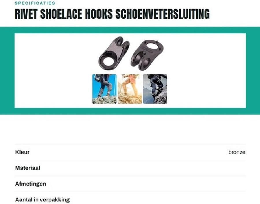 Schoenvetersluiting 20 Sets Schoen Accessoires Rivet Beugels Duurzaam Geschikt voor Wandelschoenen Hoogwaardige Legering Schoenaccessoire