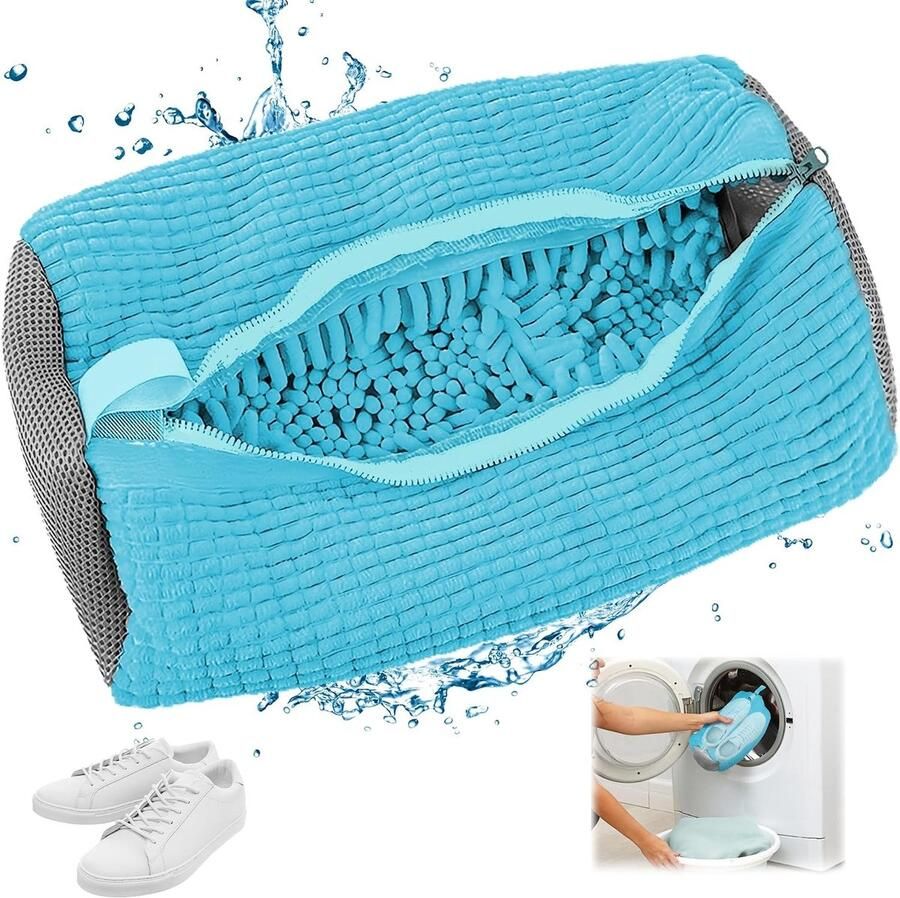 Schoenwaszak voor Wasmachine Microfiber Chenille Antideformatie Ideaal voor Sneakers en Sportschoenen