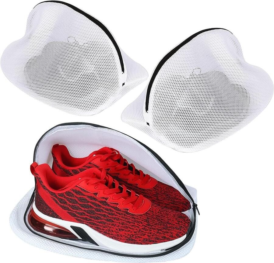 Schoenwaszakken Set van 3 Mesh Waszakken met Rits voor Sneakers Kousen en Ondergoed