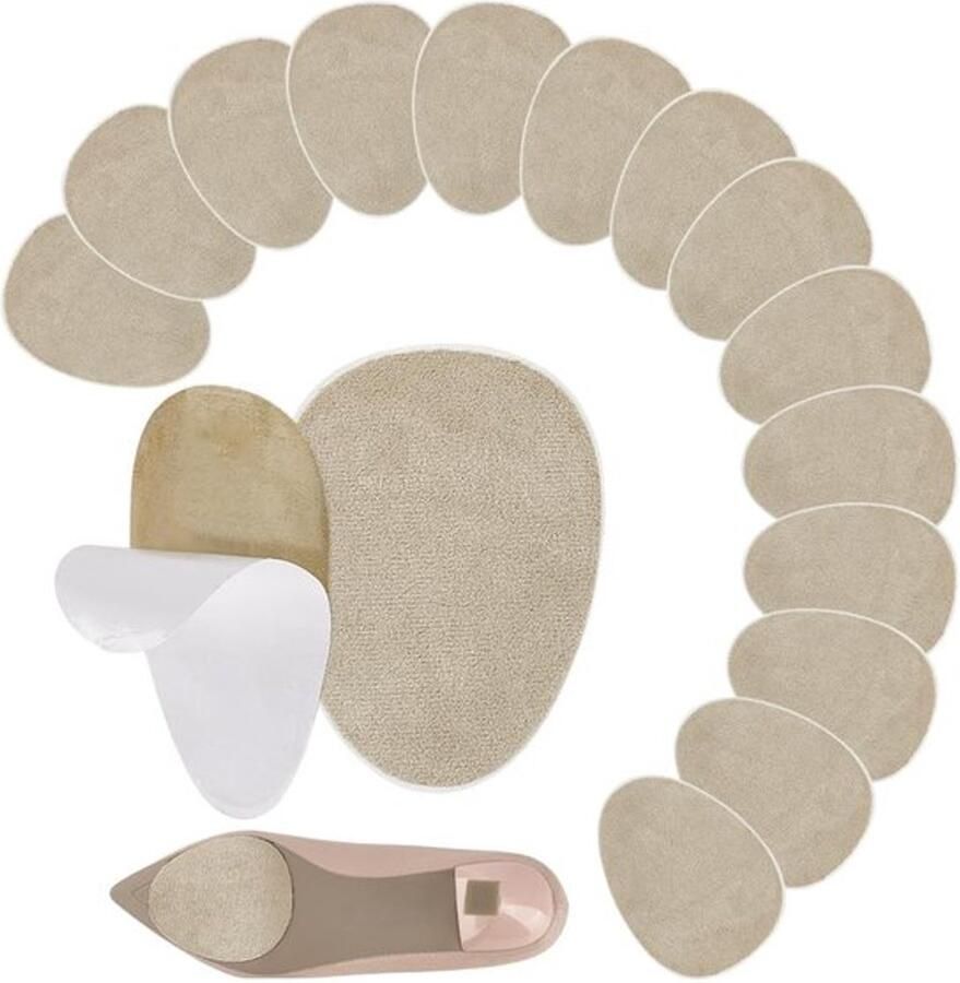 Schoenzolenbeschermers 20 stuks Antislip Imitatiesuède Voor Dansschoenen Sneakers Beige Afmetingen 6 5 x Schoenpads