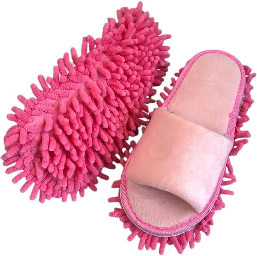 Schoonmaakpantoffels Fluweel Zwart 43 44 EU Microvezel Zool voor Vloerreiniging Voor en