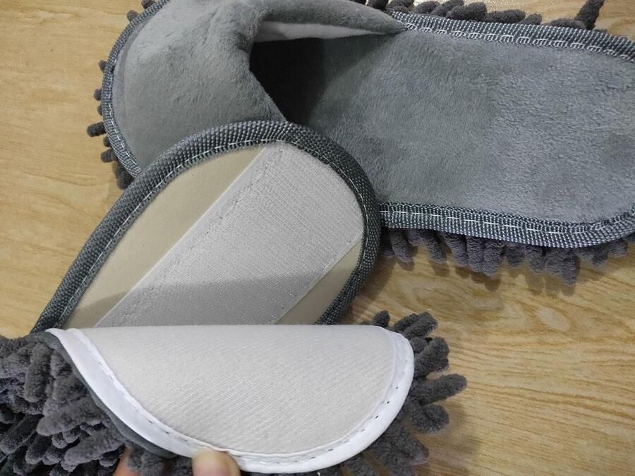 Schoonmaakpantoffels met afneembare pantoffels microvezelzool vloerreiniging slippers stofdoek pantoffels mopschoenen poetsschoenen