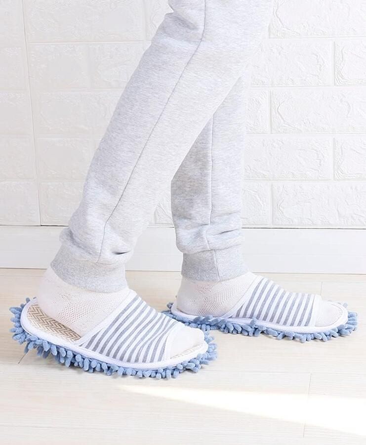 Schoonmaakpantoffels met afneembare pantoffels microvezelzool vloerreiniging slippers stofdoek pantoffels mopschoenen poetsschoenen