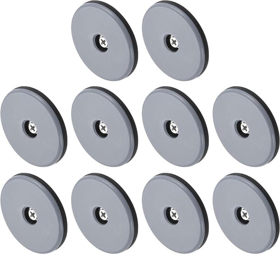 Schroef-op meubelschuifregelaars (50 mm 1 97 inch) 12 stuks PTFE ronde stoelglijders schuifregelaar met schroeven voor stoelen bankmeubels zwart+blauw