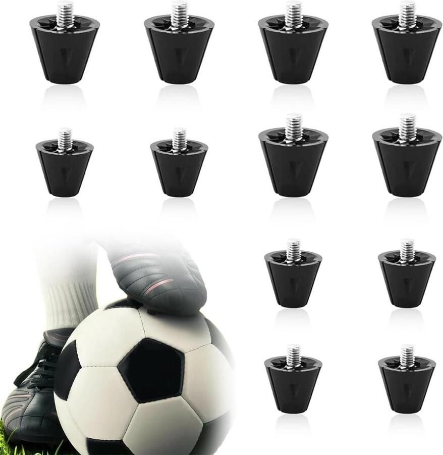 Schroefnoppen Voetbalschoenen Vervangende Noppen Voetbal Verbeteren Grip Sport Conische Antislip Structuur 12 stuks 13 16 mm Zwart