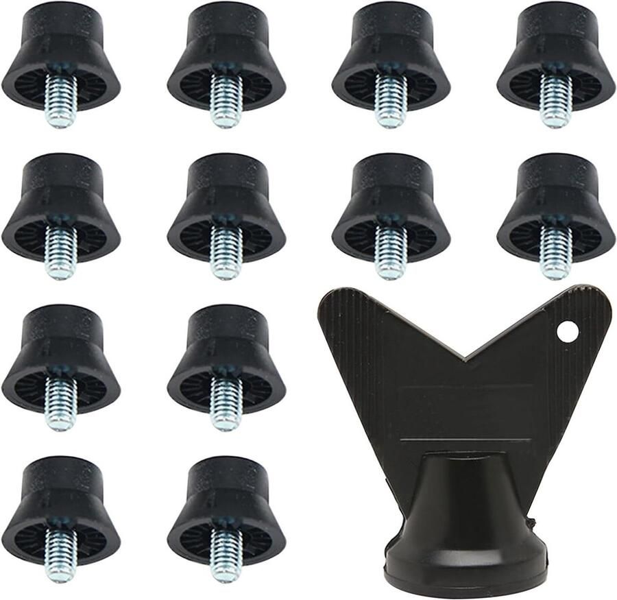 Schroefpinnen voetbalschoenen Spikes noppen Sport prestaties Sterk antislip design 12 stuks Zwart