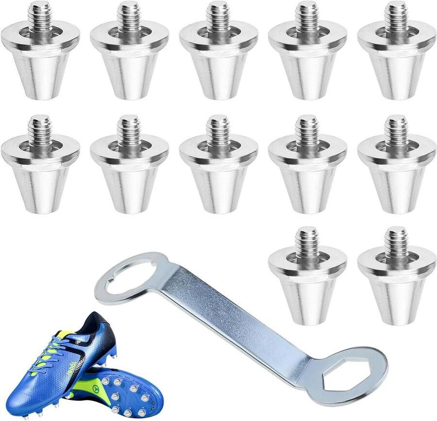 Schroefpoppen set voor voetbalschoenen 12 stuks compatibel met modellen stollen inclusief noppen sleutel ideaal voor training voetbal en rugby