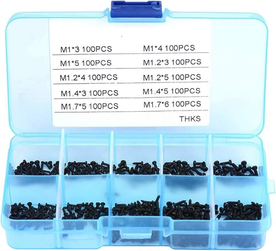 Schroeven voor elektronische schroeven 13 × 7 × 3 1000 stuks kleine zelftappende schroeven assortiment kit schroeven M1 2 M1 4 M1 7 schroef