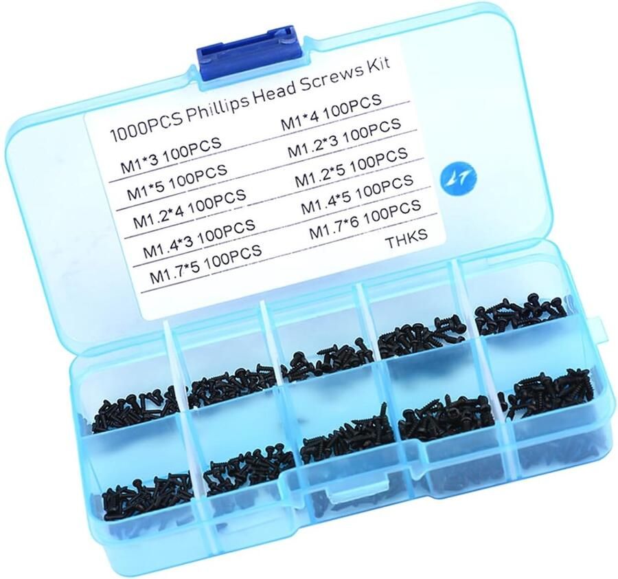 Schroeven voor elektronische schroeven 13 × 7 × 3 1000 stuks kleine zelftappende schroeven assortiment kit schroeven M1 2 M1 4 M1 7 schroef