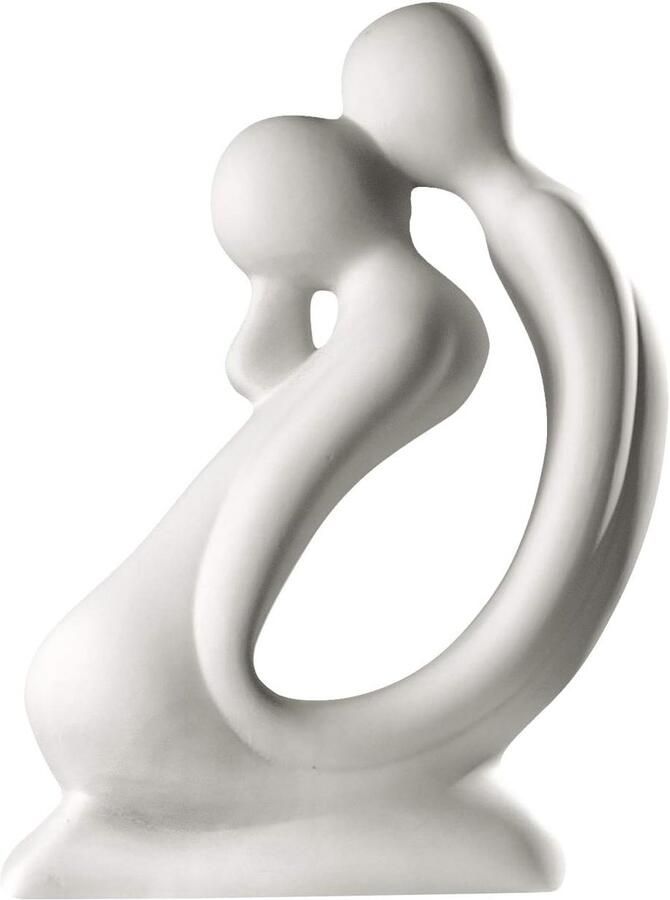 Sculpture Francis paar kus kniende figuur in crème wit H