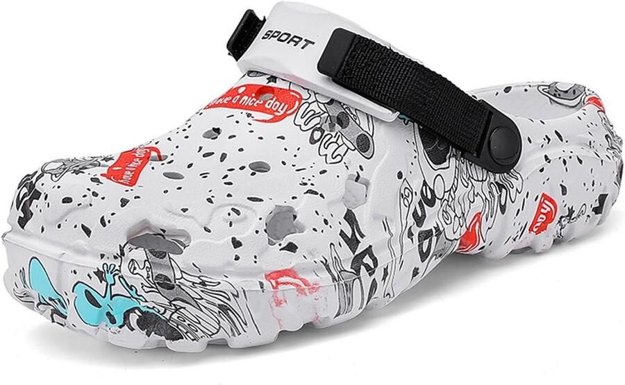 SECHRITE Men's Garden Shoes Men's Clogs Lightweight Slippers Breathable Waterproof Non-Slip Work Shoes Beach Shower Leisure Shoes