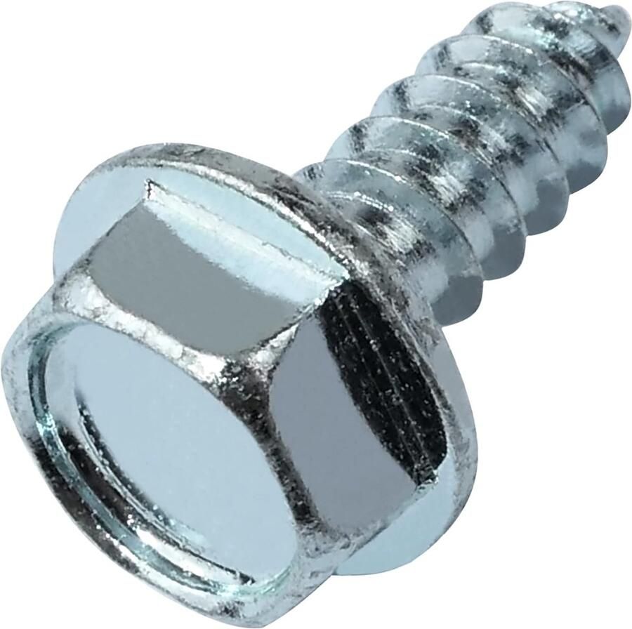 Set met 50 plaatschroeven Ø4 8x13mm met flensbasis met zeskantkop 6 zijden DIN6928 van verzinkt staal kleur zilver