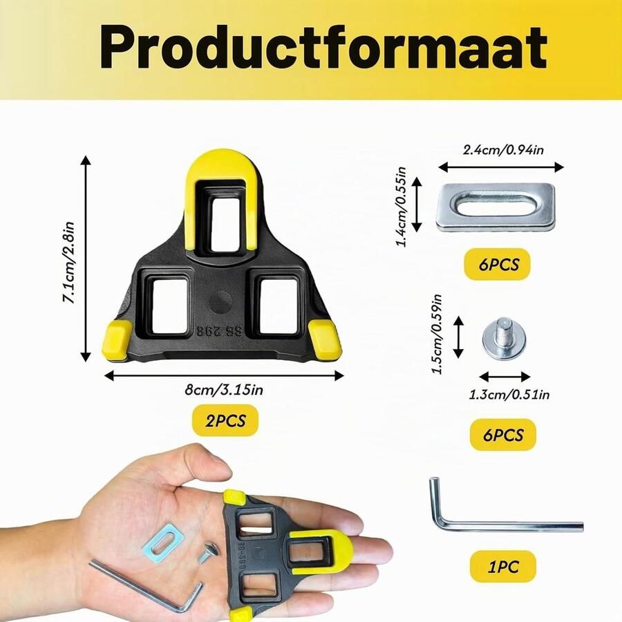 Set SPD Cleats voor Fietsschoenen Geschikt voor 2-Gat Syste Antislip Pedalen voor MTB Racefiets en Hometrainer Duurzaam en Betrouwbaar