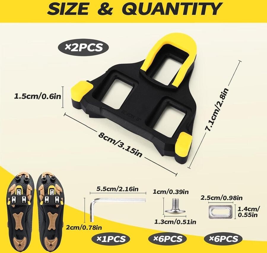Set van 1 Paar SPD Fietsschoenen Cleats Vervangende Shi o Cleats voor Racefietsen Inclusief Veiligheidsplaten en Onderdelen voor Concurrentiefietsen