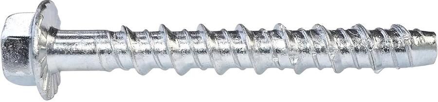 Set van 10 betonschroeven met zeskantkop met voet kraag Ø6 6x45 mm directe bevestiging zonder plug voor 8 mm inbussleutel in staal voor renovatiebouw