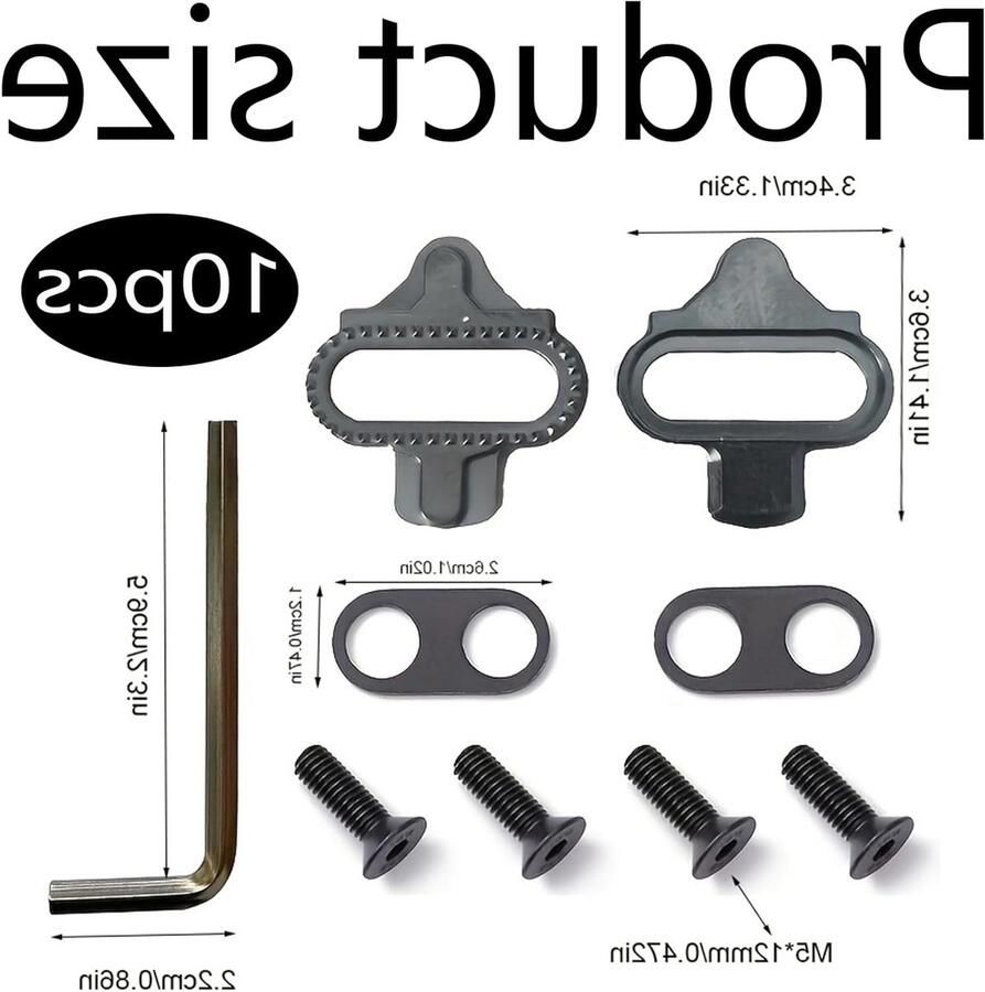 Set van 10 Fietsschoenen Cleats SPD Compatibele Click Pedalen voor Binnen Mountainbiken en Fietsen in de Buitenlucht